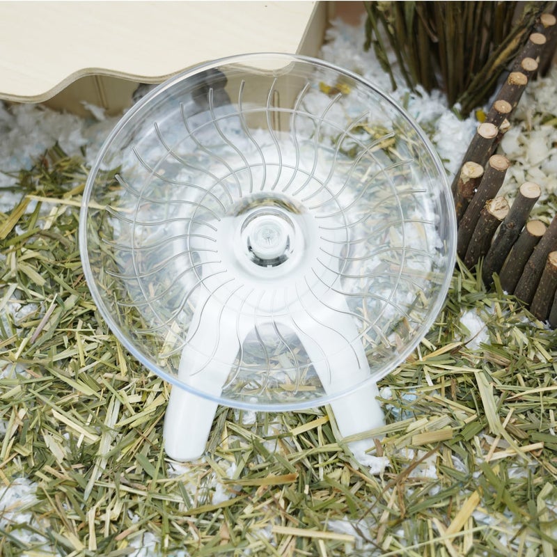 Reshiho Hamster Wheel Silent Hamster Exercise Wheel Running Spinner Hamster Flying Saucer for Hamsters Gerbils Mice and Other Small Pets (White) - Image 4